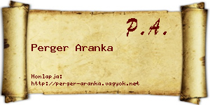 Perger Aranka névjegykártya
